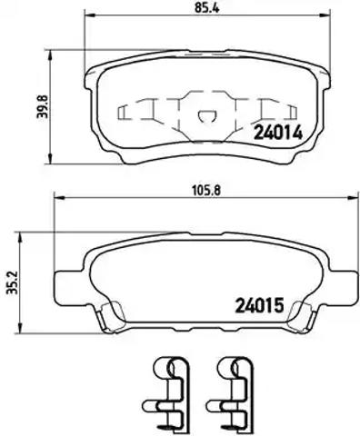 Комплект задніх колодок P54034 BREMBO
