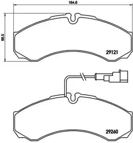 Комплект задніх колодок P56069 BREMBO