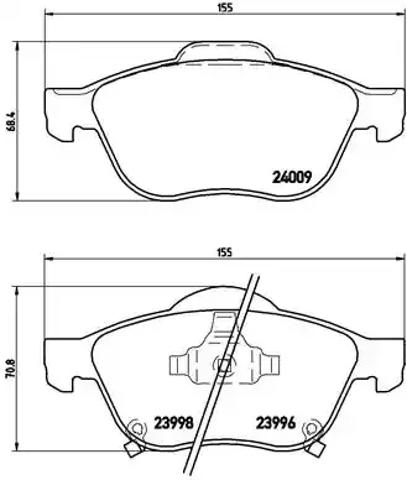 Колодки гальмівні передні, дискові P83043 BREMBO