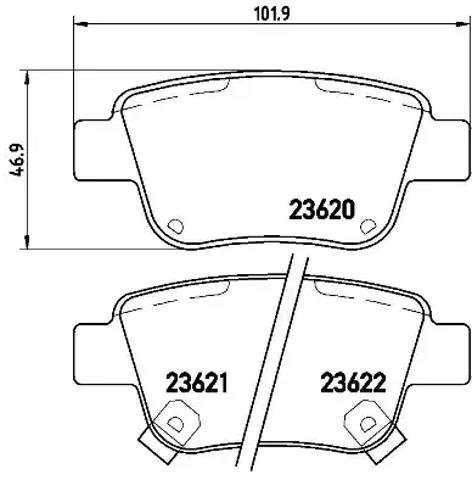 Колодки гальмівні задні, дискові P83047 BREMBO