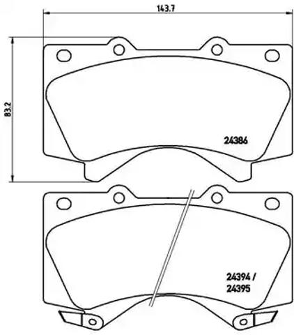 Колодки гальмівні дискові комплект P83107 BREMBO