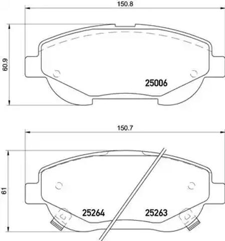 Передні гальмівні колодки P83148 BREMBO