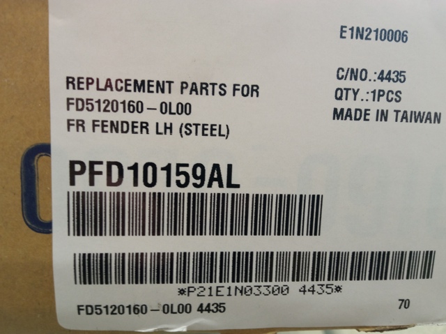 Переднє ліве крило PFD10159ALREF SIGNEDA