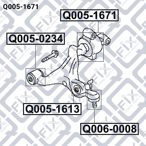 Сайлентблок нижній передньої підвіски Q0051671 Q-FIX
