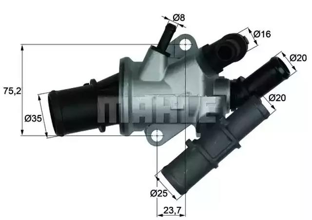 Водяна помпа термостата TI16588 MAHLE
