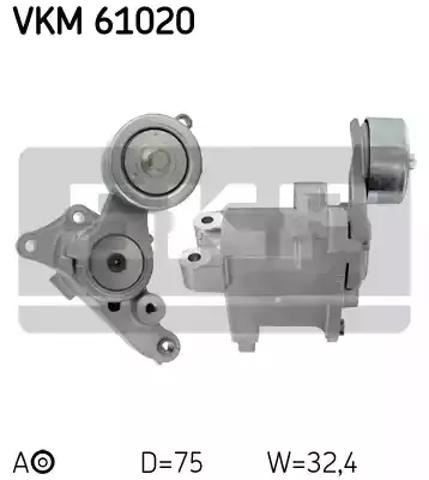 Ролик натягувача приводного ременя VKM61020 SKF