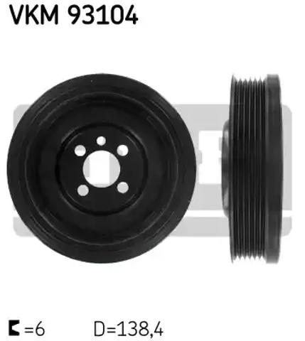 Демпфер колінвалу VKM93104 SKF