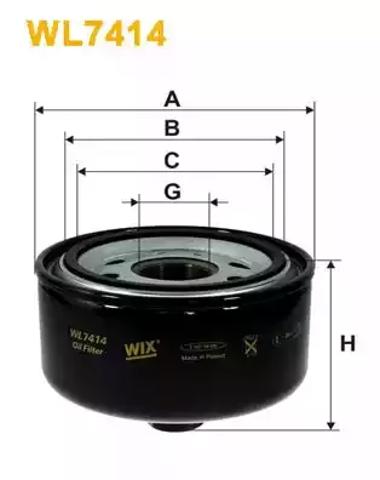 Фільтр масла WL7414 WIX