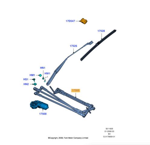 Трапеція двірників 1695473 FORD