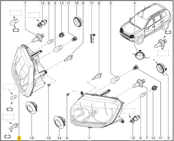 Фара правая 260100156R RENAULT