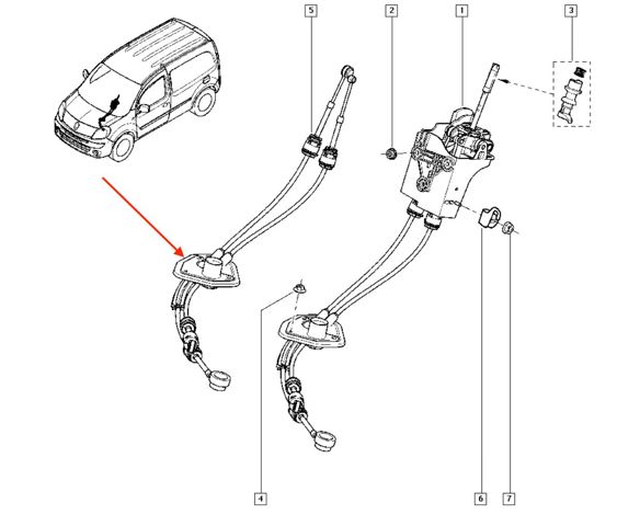 Трос коробки передач 349354765R RENAULT