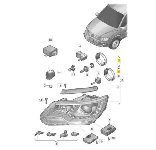 Заглушка фари 3C0941607A VAG