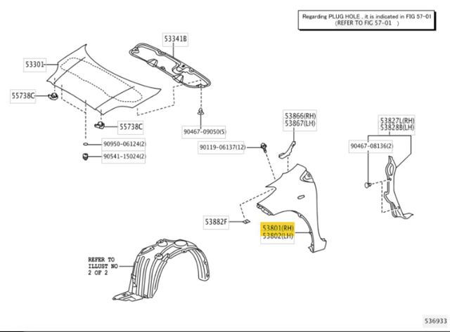 Переднє праве крило 5381152210 TOYOTA