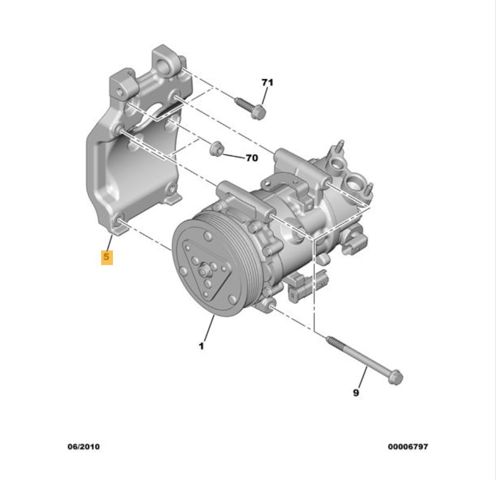 Кронштейн компресора кондиціонера 5606P9 PEUGEOT