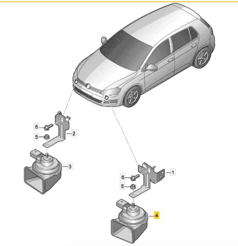 Сигнал низької тональності 5Q0951223 VAG