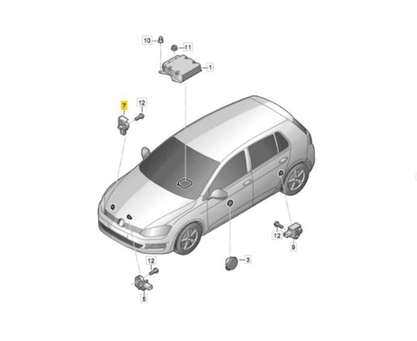 Датчик Ейрбег передній 5Q0959651 VAG