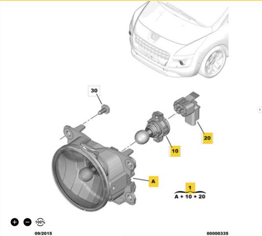 Фари протитуманні 6206N0 PEUGEOT