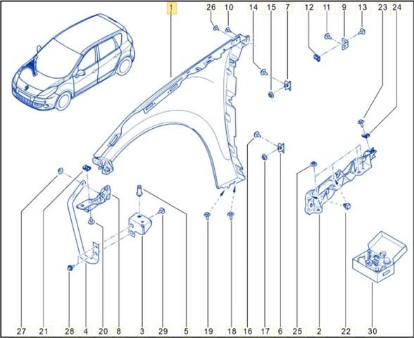 Переднє праве крило 631004270R RENAULT