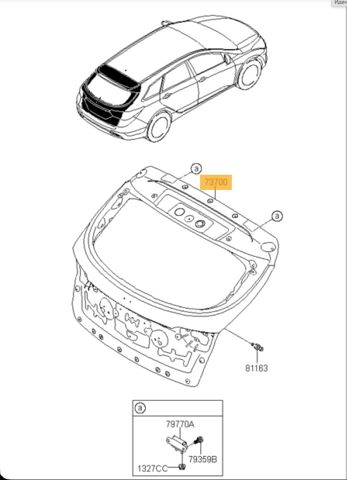 Двері багажника 737003Z020 HYUNDAI