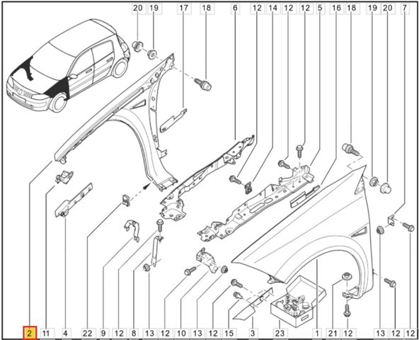 Переднє праве крило 7701473703 RENAULT