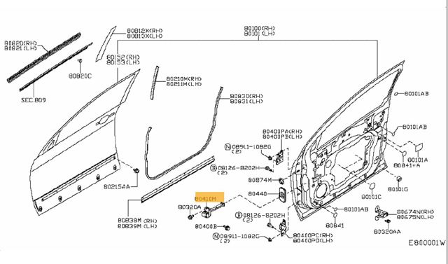 Обмежувач відкриття дверей, передній 80430JD000 NISSAN