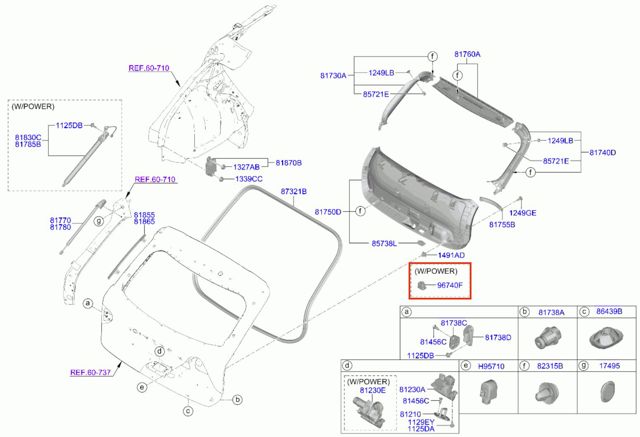 Кнопка приводу замка задньої 3/5 двері (ляди) 81880S9100WK HYUNDAI