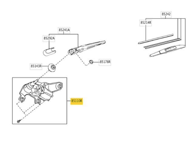 Моторчик заднього двірника 8513002050 TOYOTA