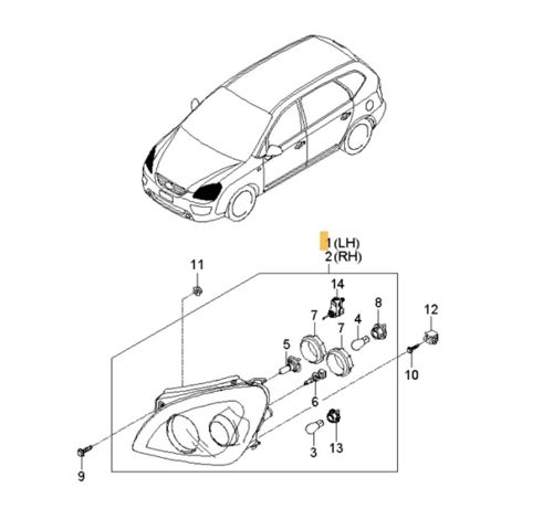 Оптика 921011D020 HYUNDAI
