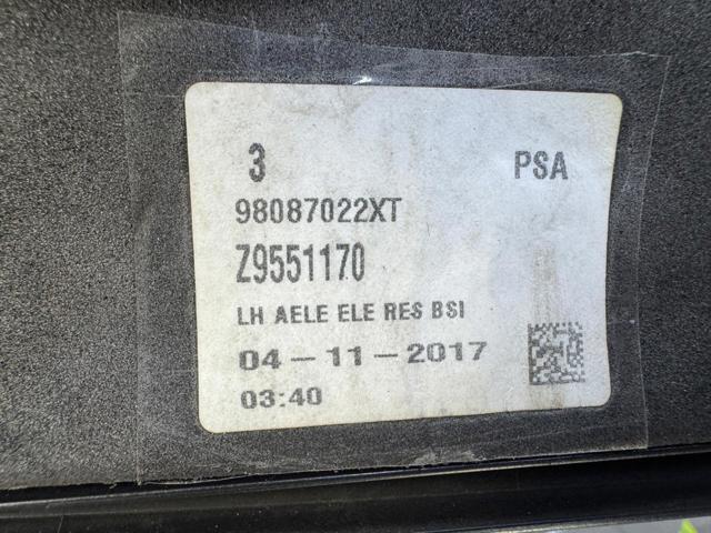 Бічне дзеркало заднього виду ліве 98087022XT PEUGEOT