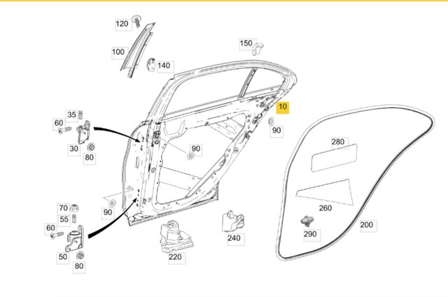 Двері задні A2057300105 MERCEDES
