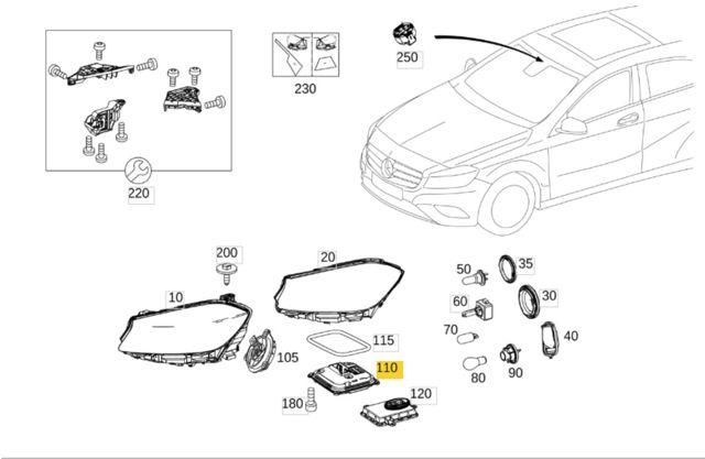 Блок управління освітленням A2189009303 MERCEDES