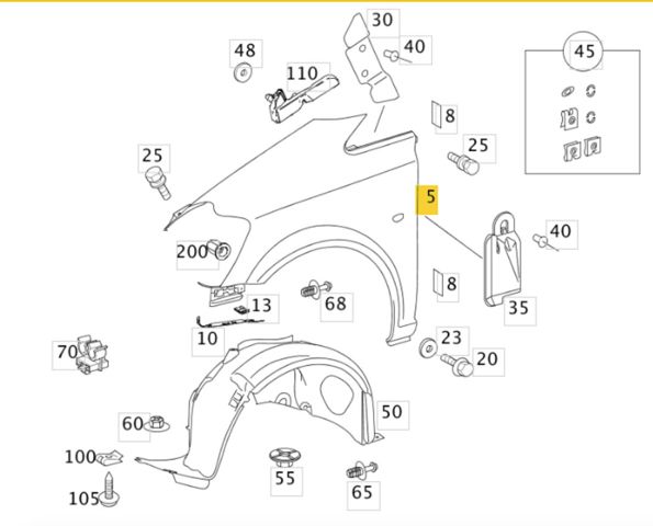 Бічна частина передня ліва Mercedes Vito 2