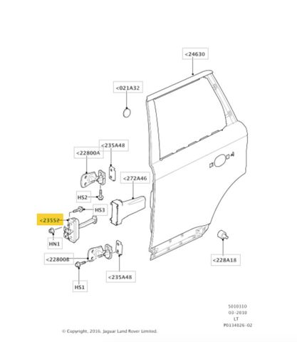 Обмежувач відкриття дверей, задній BFH790050 LAND ROVER