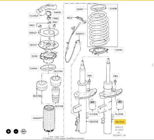 Стійка задня права LR044684 LAND ROVER