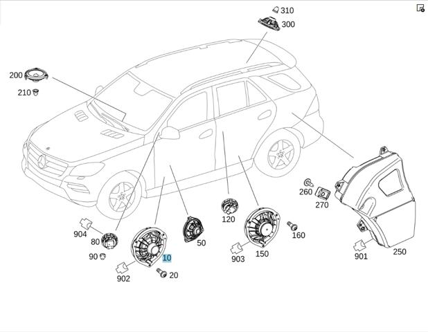 Динамік передній A1668202002 MERCEDES