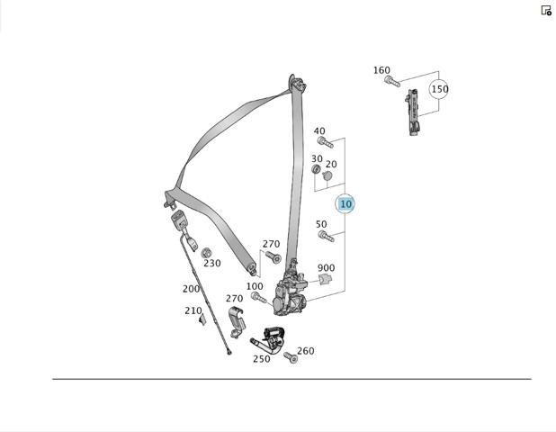 Ремінь безпеки передній правий A16686016009C94 MERCEDES