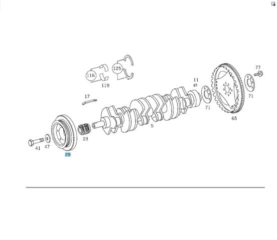 Демпферний шків колінвала A6480300203 MERCEDES