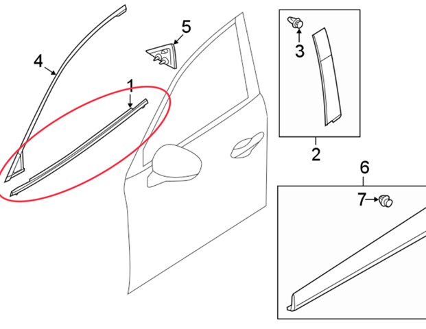 Накладка передніх дверей KB7W50650C MAZDA