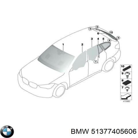 Кватирка двері трикутник, задня, права 51377405606 BMW