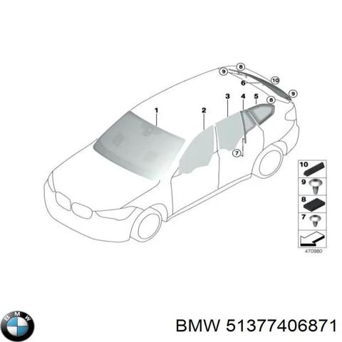 Скло багажного відсіку, ліве 51377406871 BMW