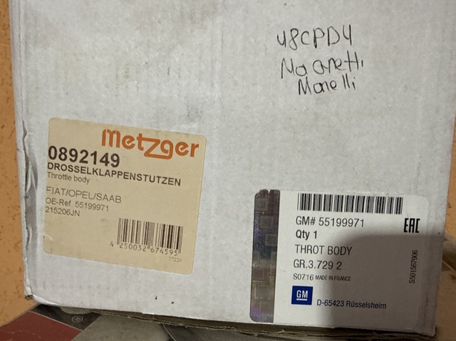 Блок дросельної заслінки 0892149 METZGER
