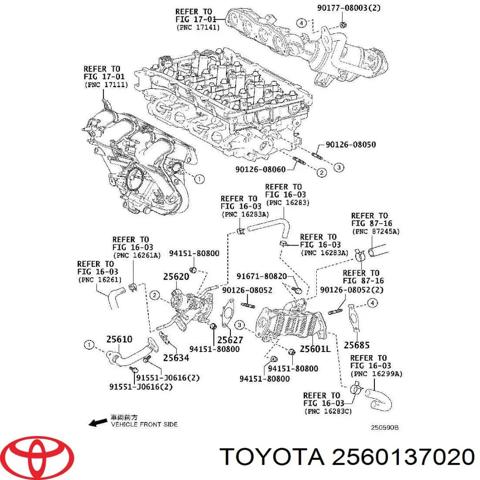 Радіатор системи рециркуляції ОГ 2560137020 TOYOTA