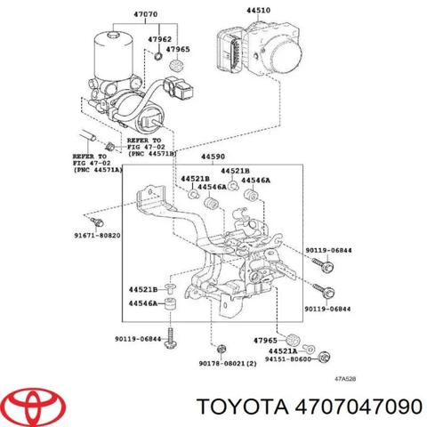 Насос АБС (ABS) головного гальмівного циліндру 4707047090 TOYOTA