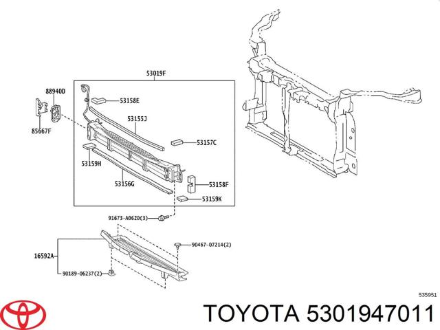 Жалюзі радіатора 5301947011 TOYOTA