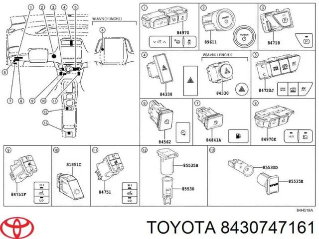 Контактне кільце подушки безпеки 8430747161 TOYOTA