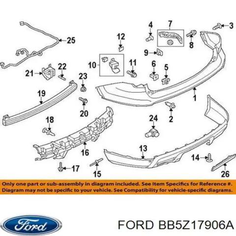 Шина бампера заднього BB5Z17906A FORD