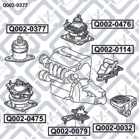 Права подушка мотора Q0020377 Q-FIX