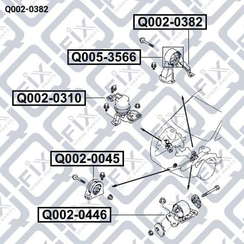 Опора двигуна задня Q0020382 Q-FIX