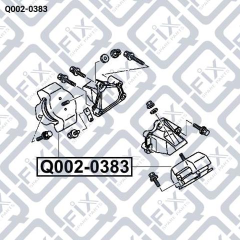 Подушка (опора) двигуна, ліва/права Q0020383 Q-FIX