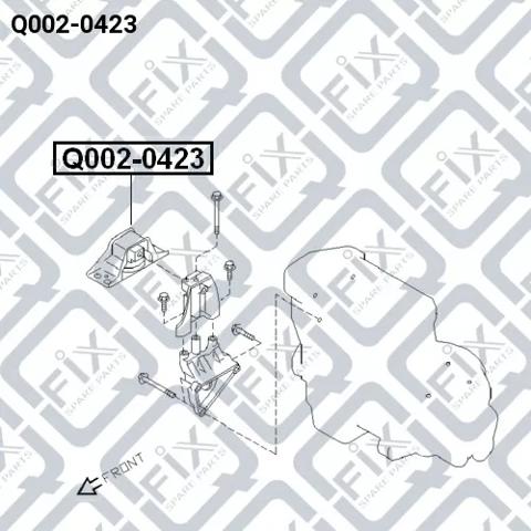 Подушка (опора) двигуна, передня Q0020423 Q-FIX